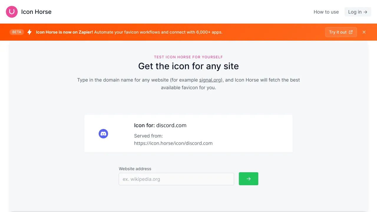 Screenshot of Icon Horse website