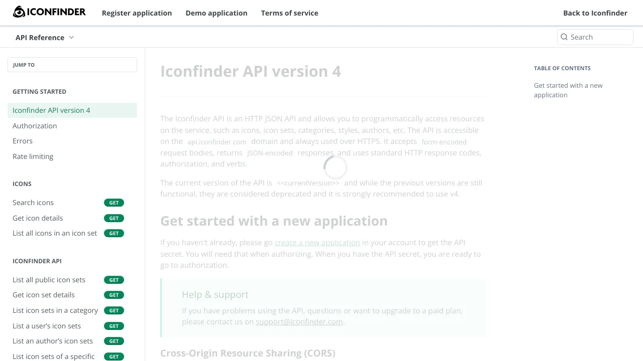 Screenshot of Iconfinder website
