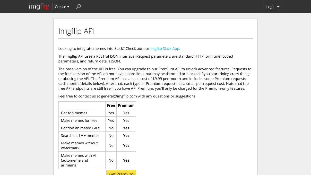 Screenshot of Imgflip website