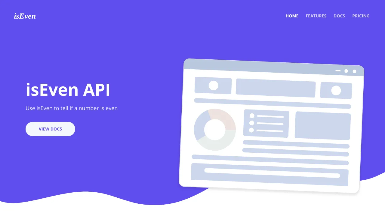 Screenshot of isEven website