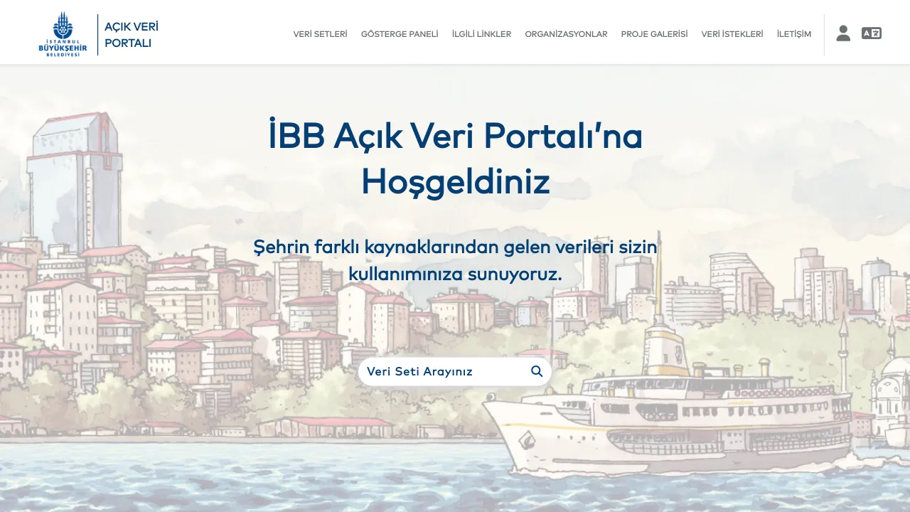 Screenshot of Istanbul İBB Open Data website