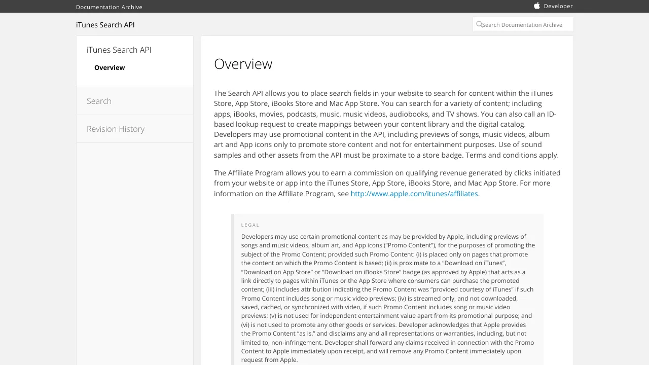 Screenshot of iTunes Podcasts website