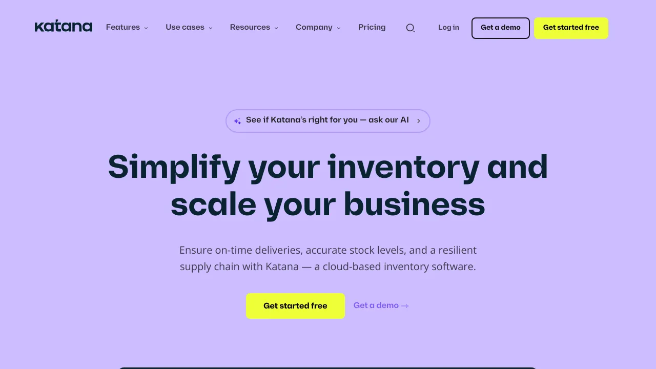 Screenshot of Katana website