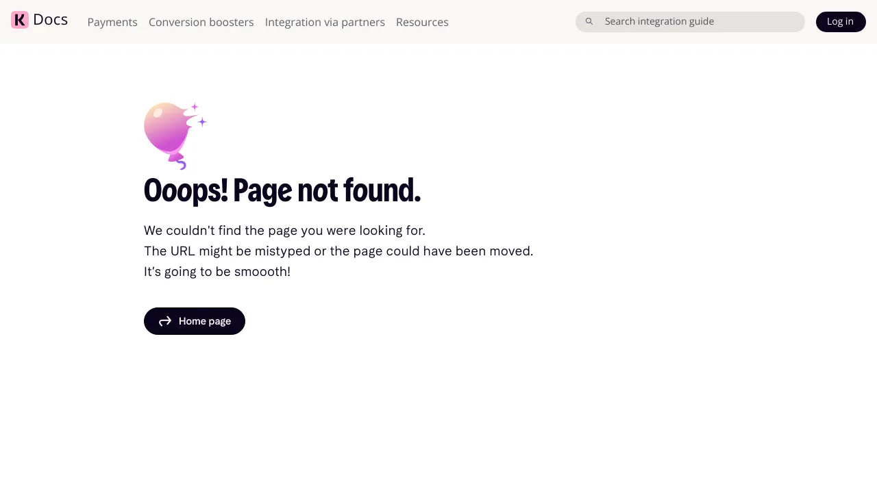 Screenshot of Klarna website