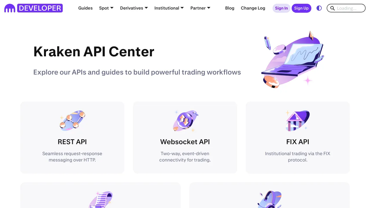 Screenshot of Kraken website
