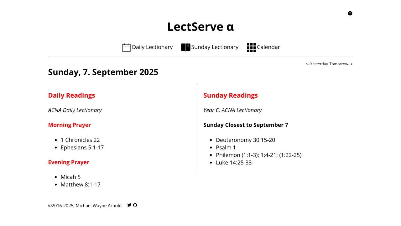 Screenshot of LectServe website