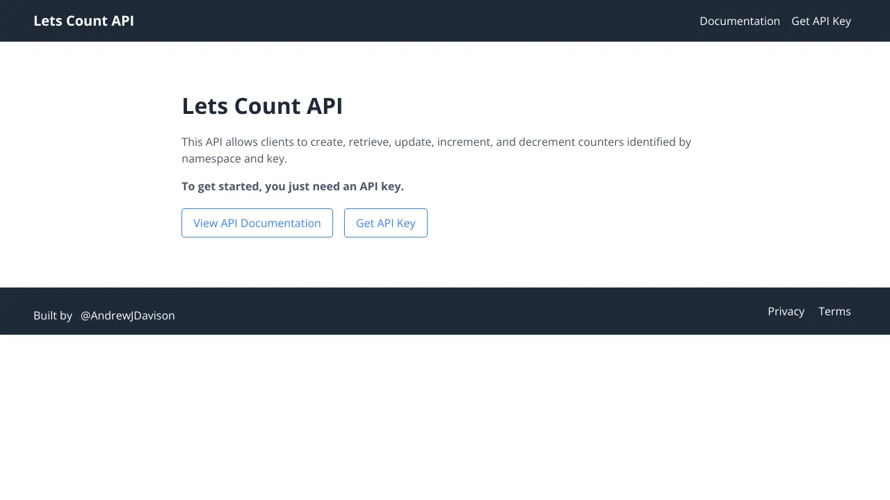 Screenshot of Let's Count website