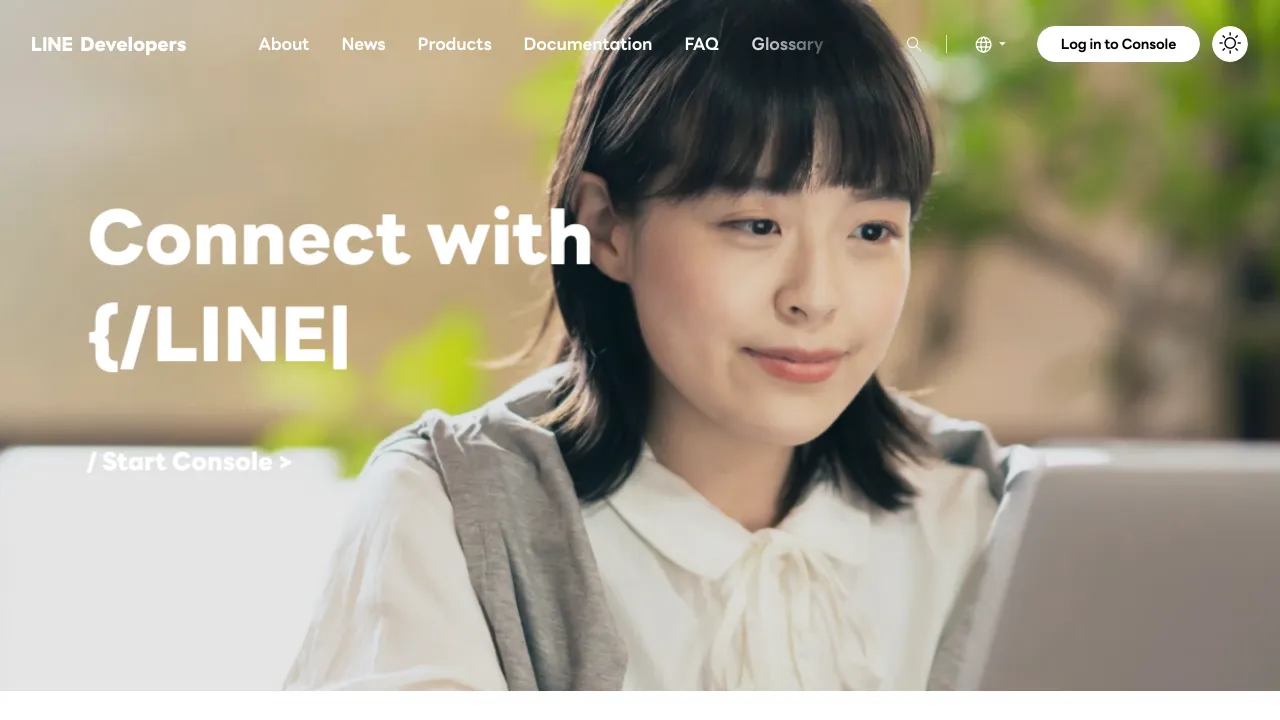 Screenshot of LINE website