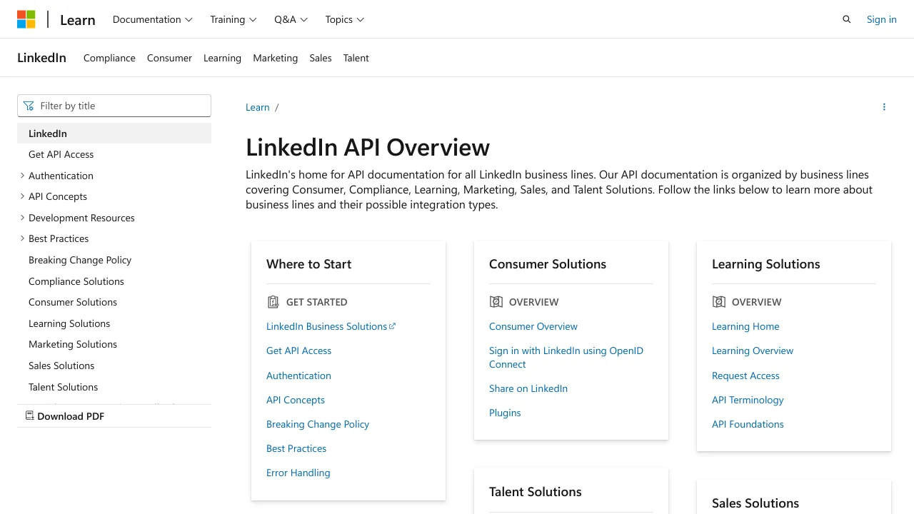 Screenshot of LinkedIn website