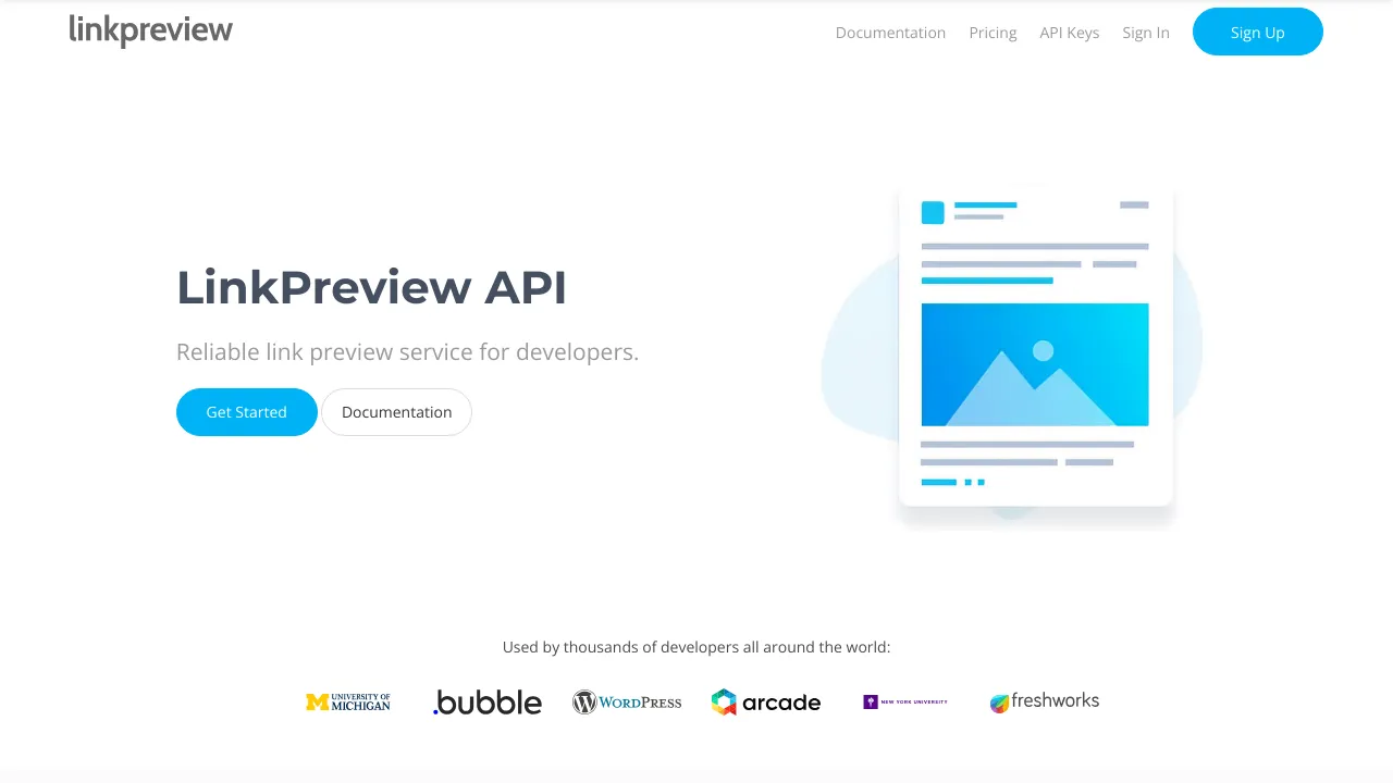 Screenshot of LinkPreview website