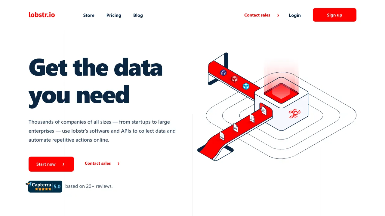 Screenshot of Lobstr website
