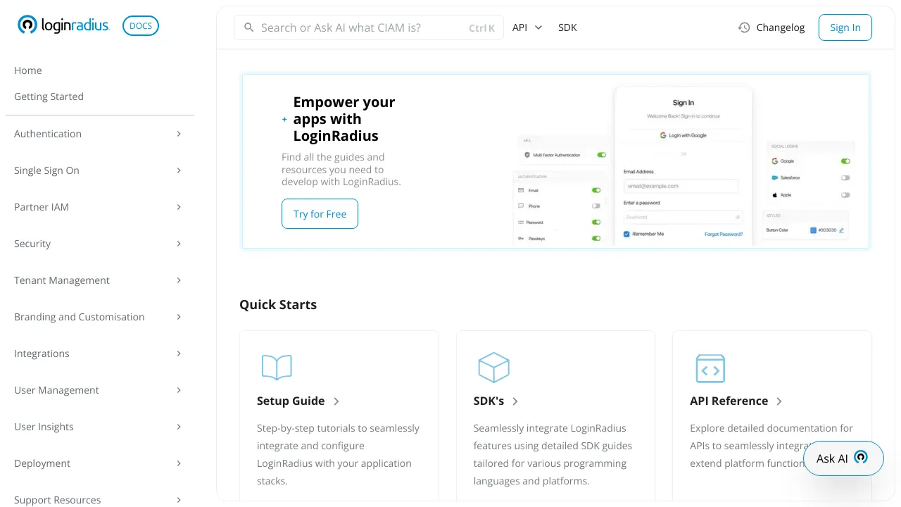 Screenshot of LoginRadius website