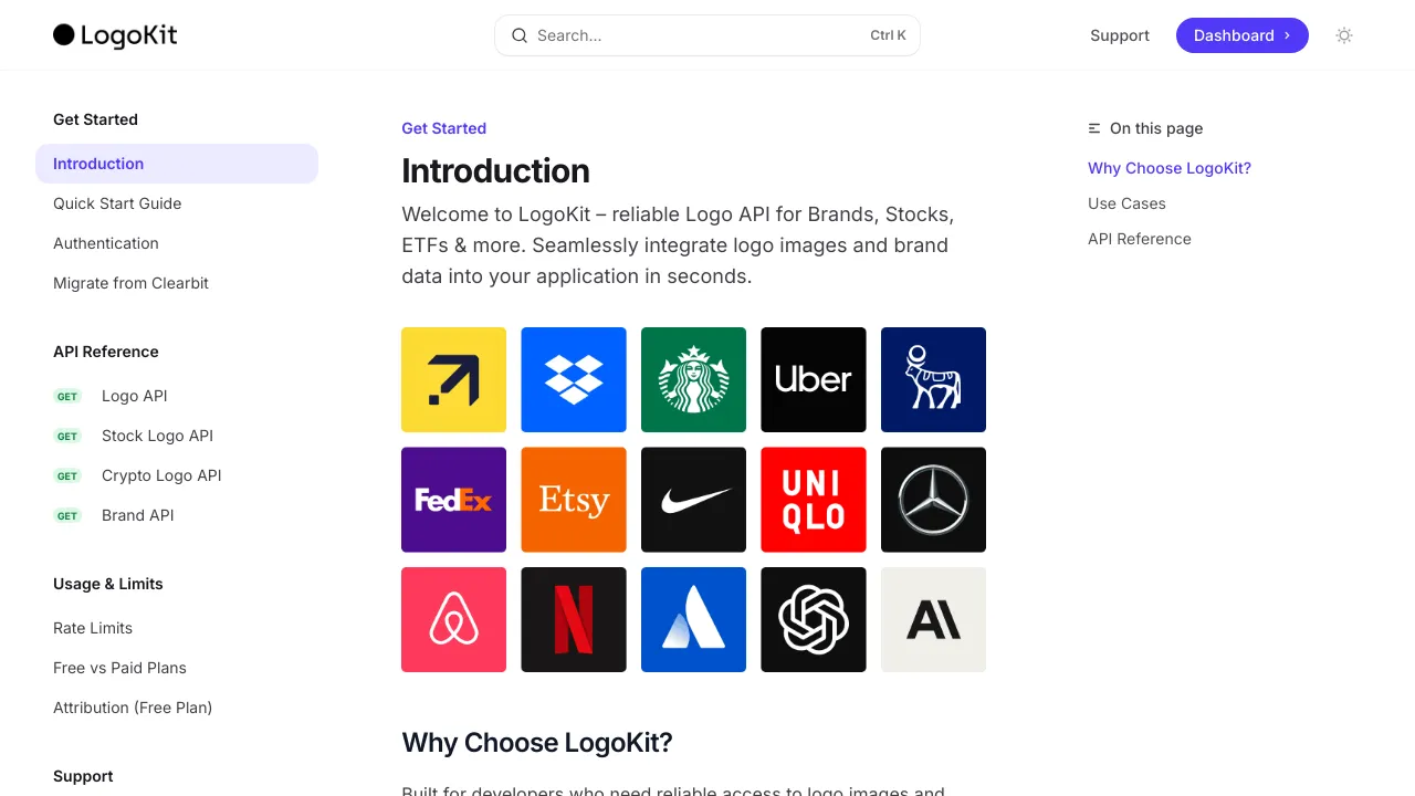 Screenshot of LogoKit website