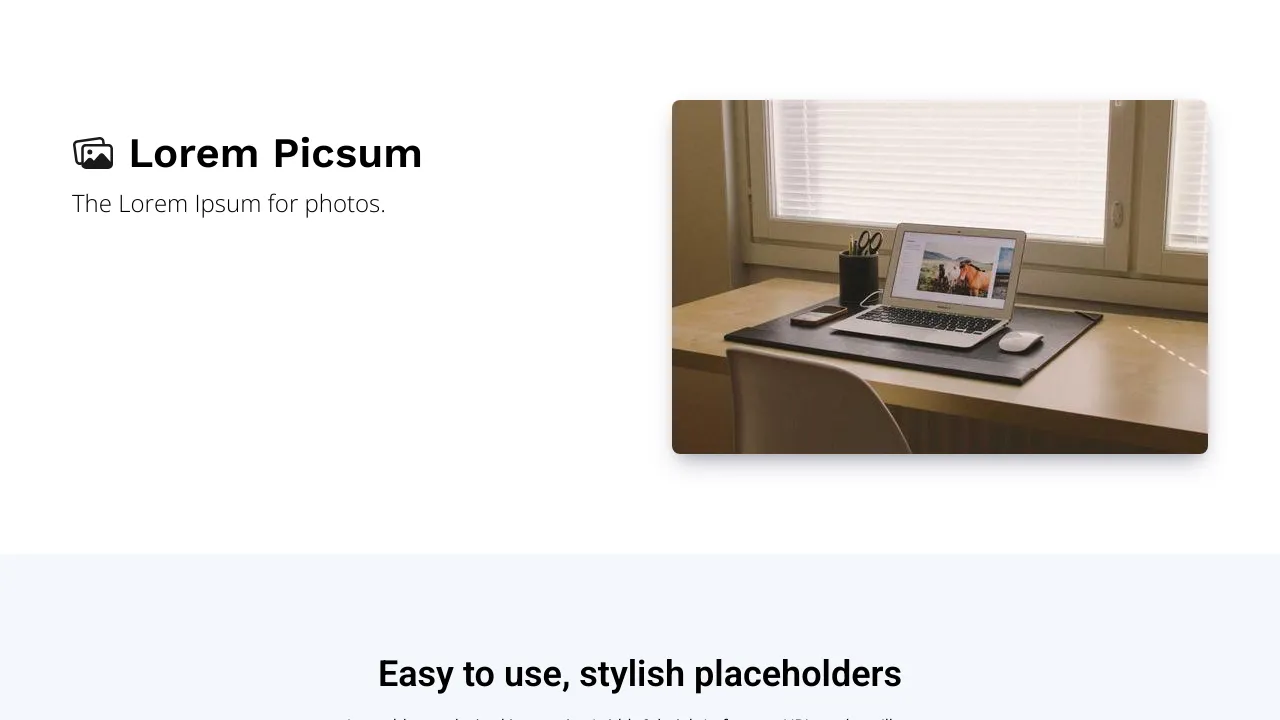 Screenshot of Lorem Picsum website