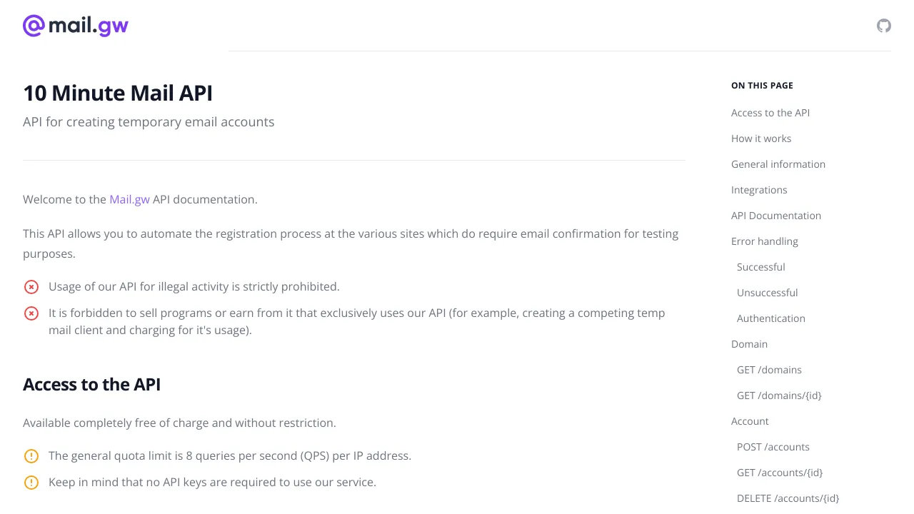 Screenshot of mail.gw website
