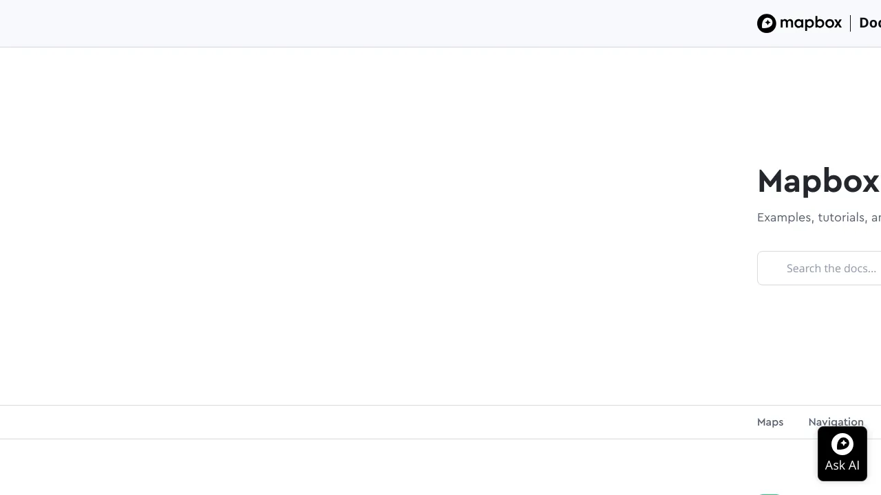 Screenshot of Mapbox website