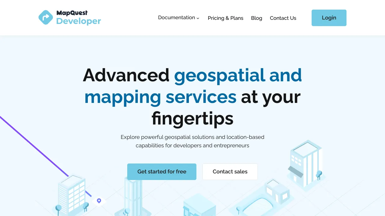 Screenshot of MapQuest website