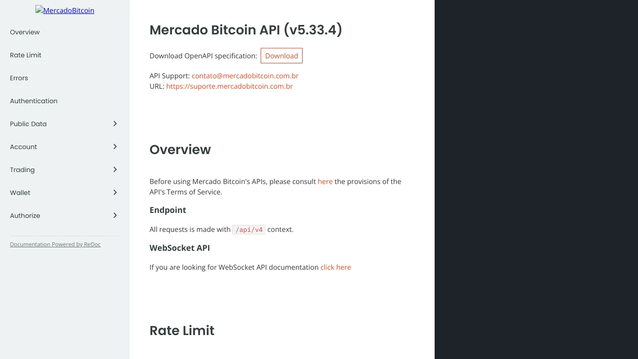 Screenshot of MercadoBitcoin website