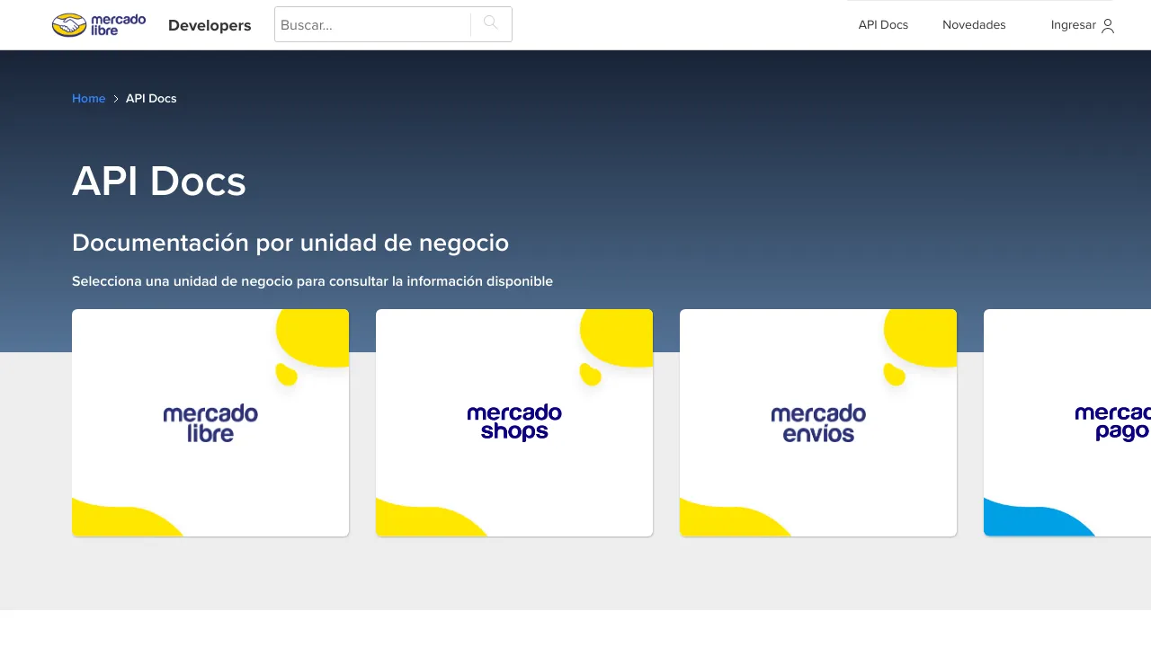 Screenshot of MercadoLibre website