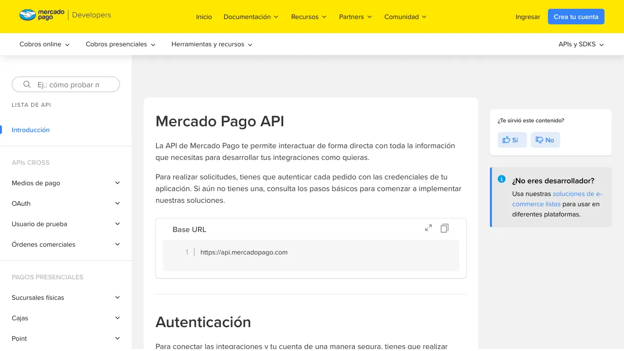Screenshot of MercadoPago website
