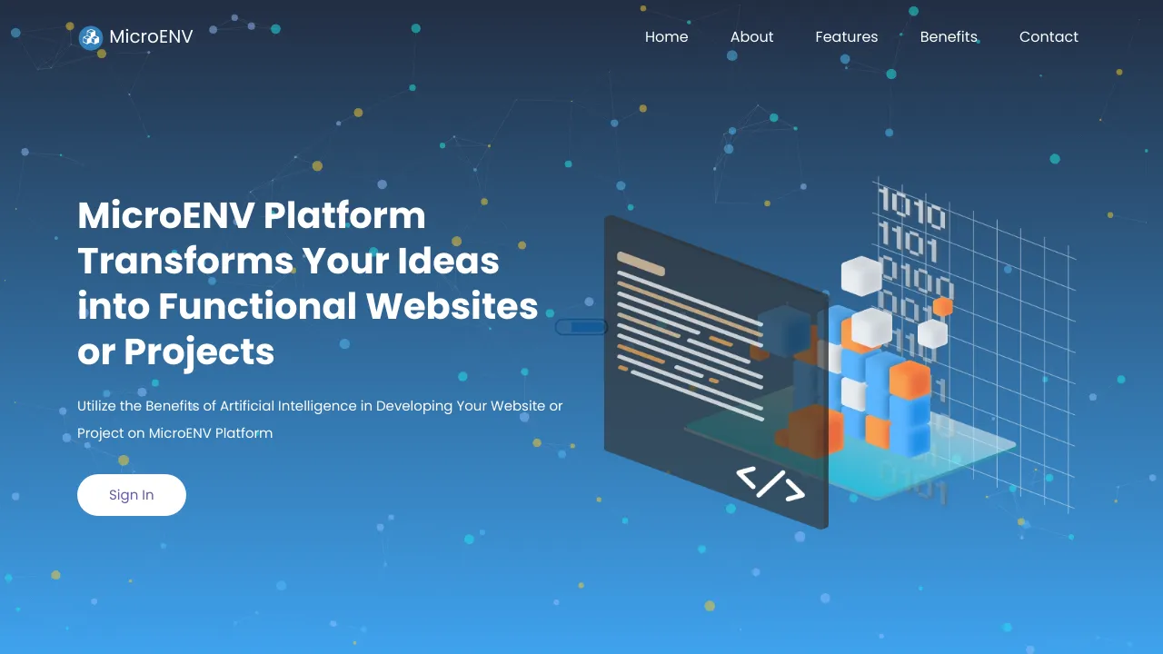 Screenshot of MicroENV website