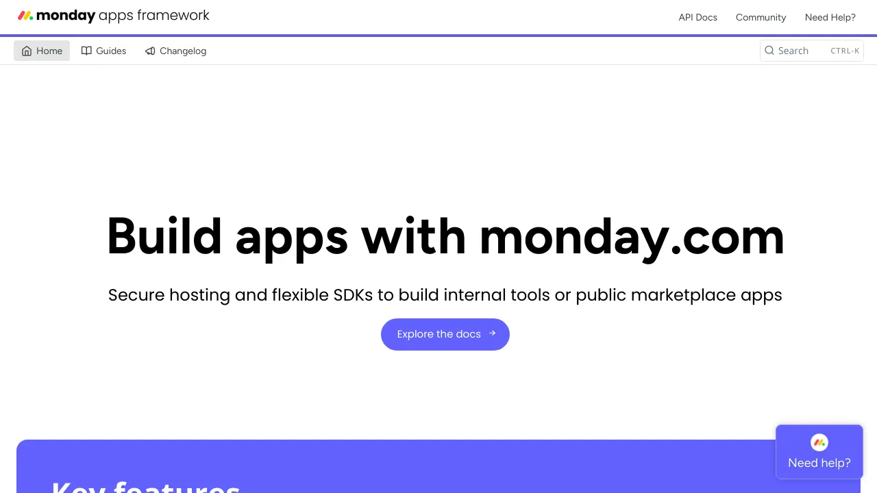 Screenshot of Monday website