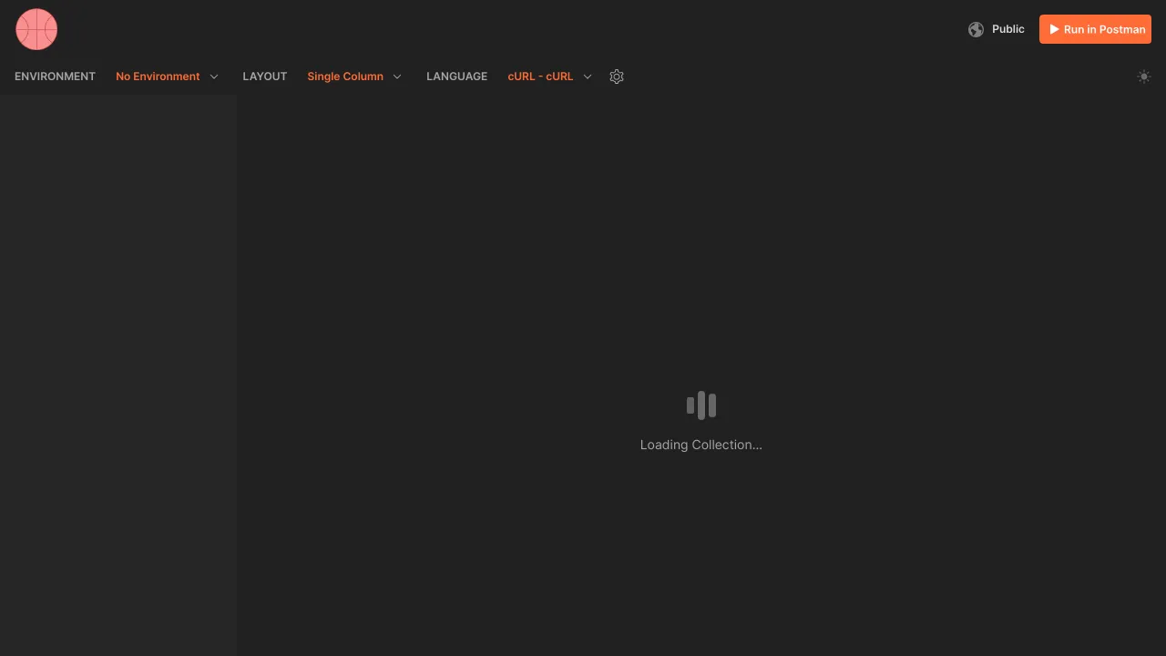 Screenshot of NBA Stats (Postman) website