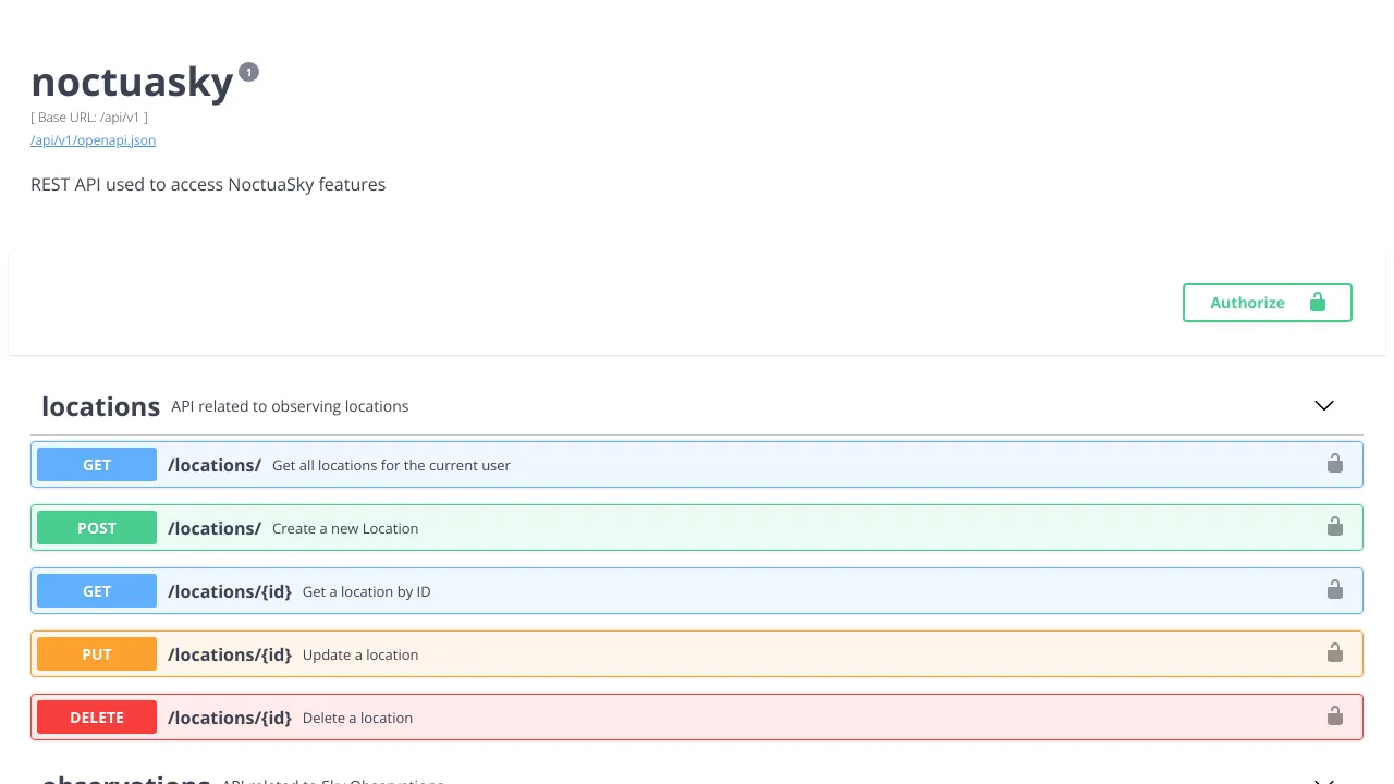 Screenshot of NoctuaSky website