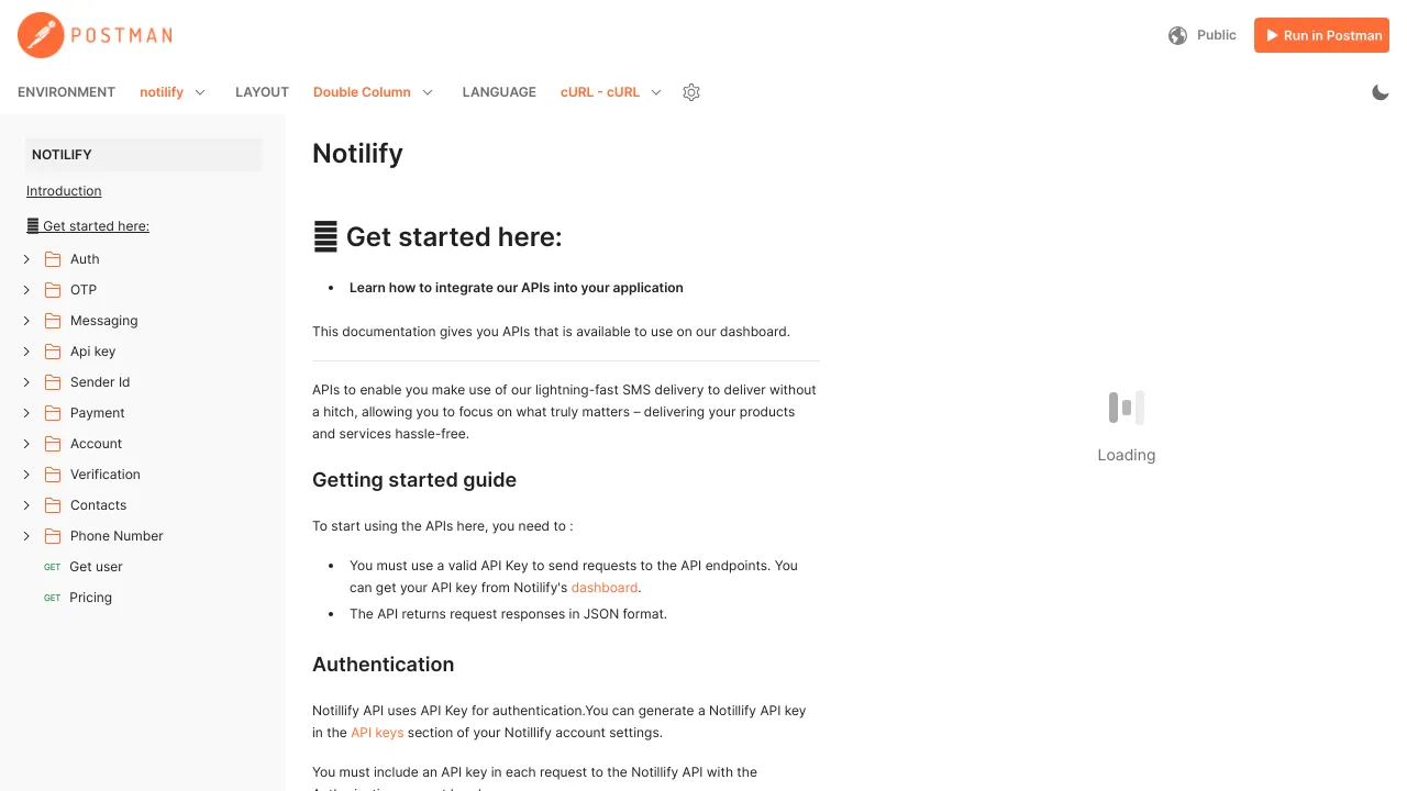 Screenshot of Notilify website