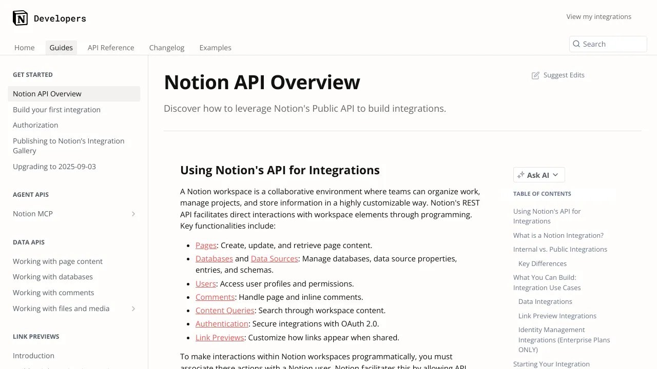 Screenshot of Notion website