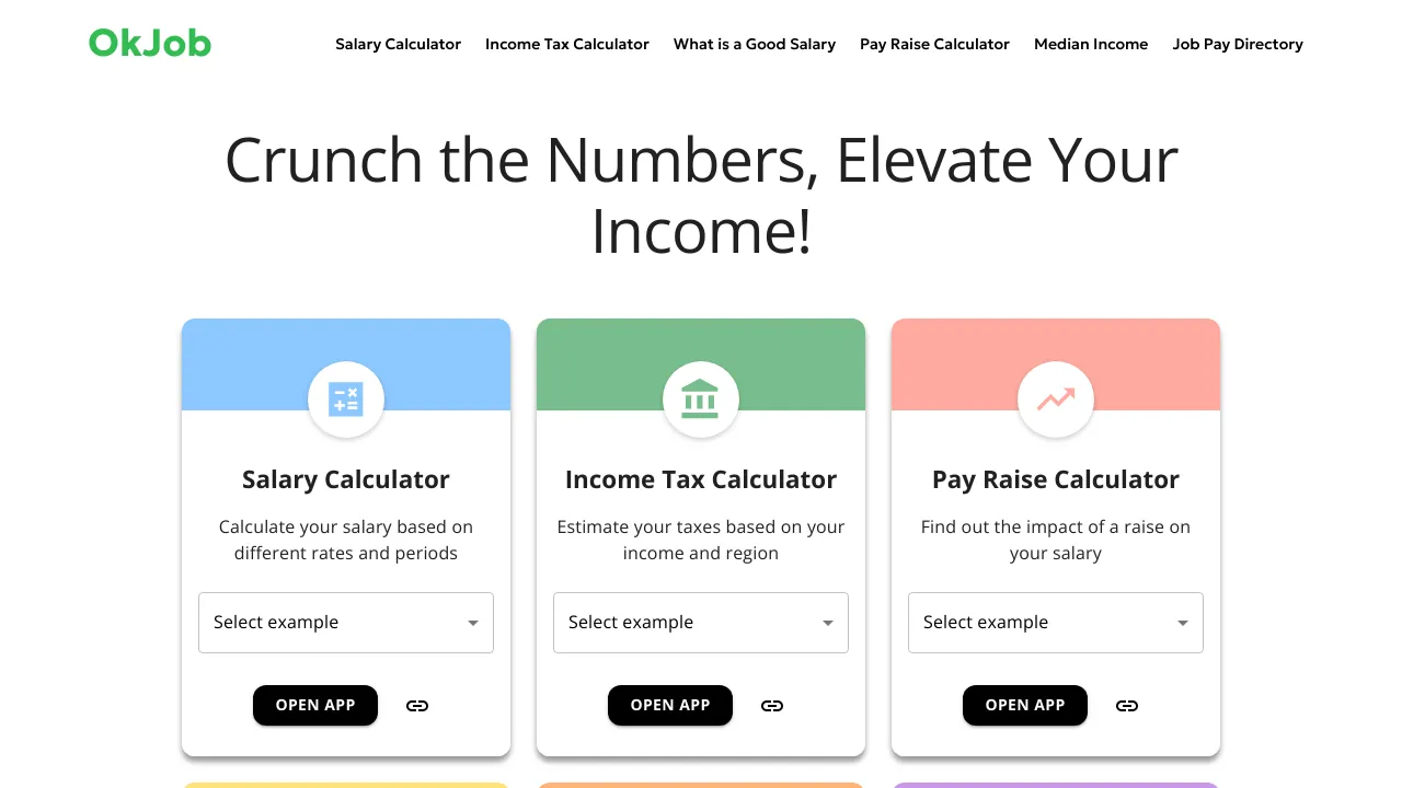 Screenshot of OkJob website