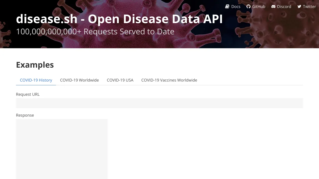 Screenshot of Open Disease website