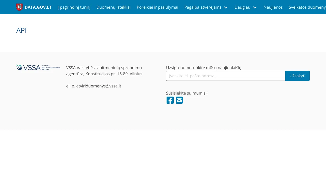 Screenshot of Open Government Lithuania website