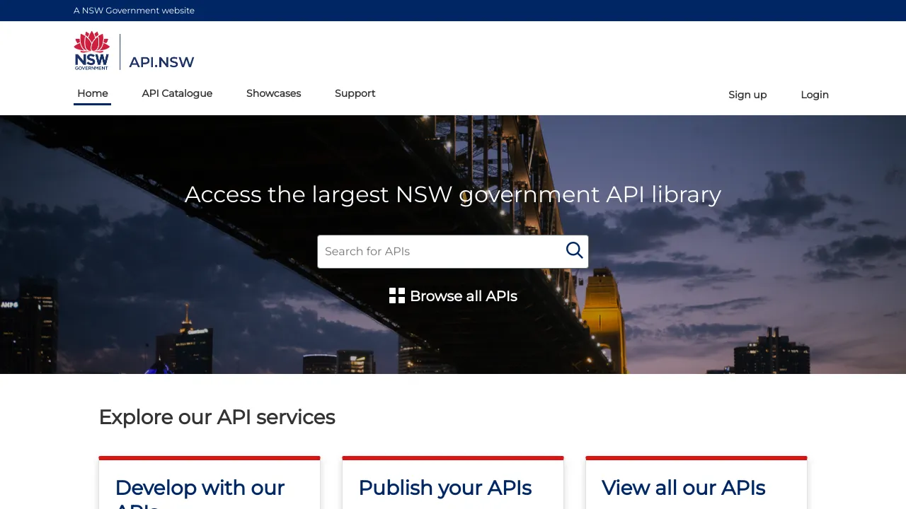 Screenshot of Open Government New South Wales website