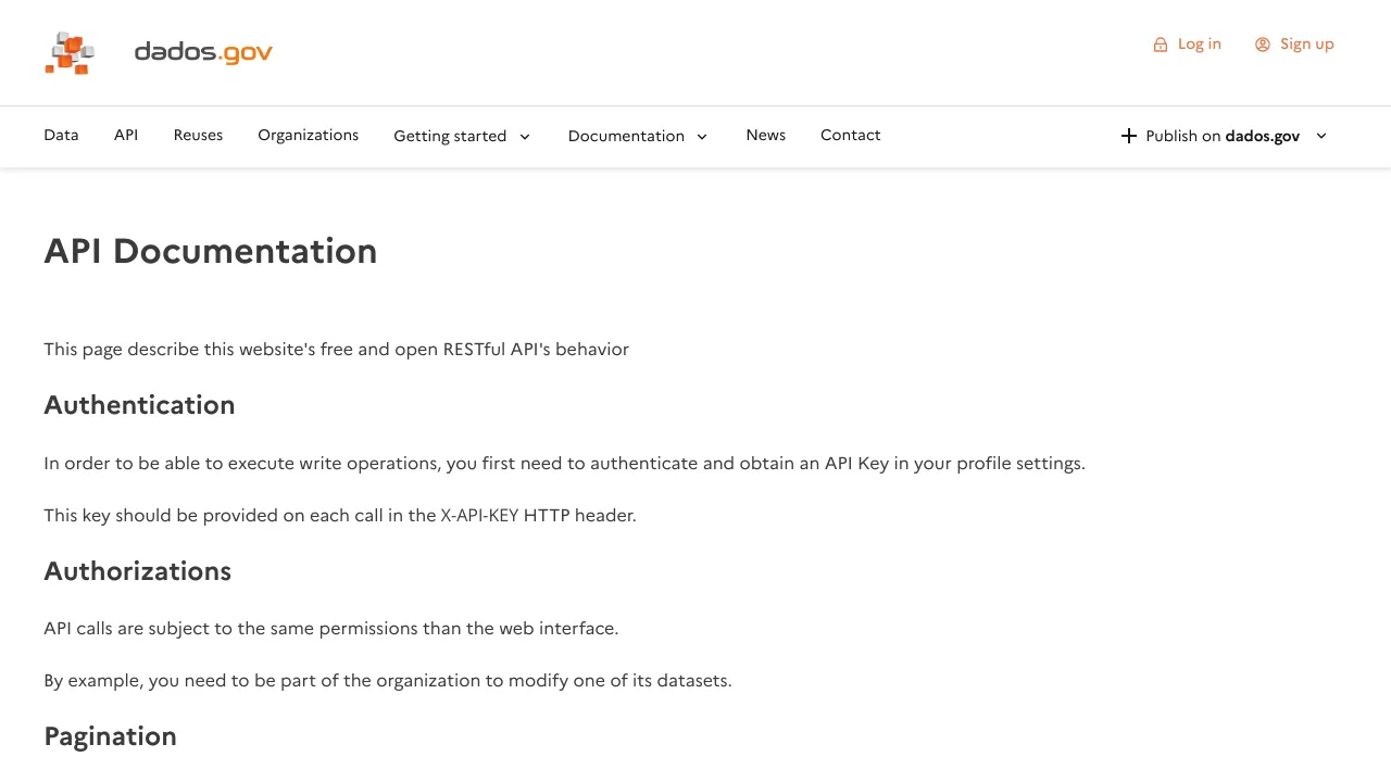Screenshot of Open Government Portugal website