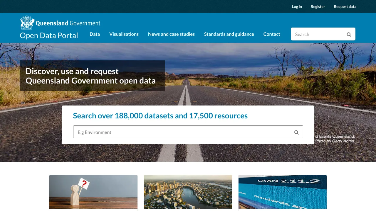 Screenshot of Open Government Queensland website