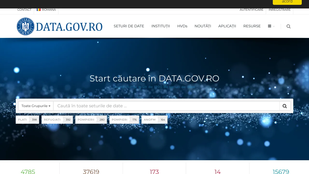 Screenshot of Open Government Romania website