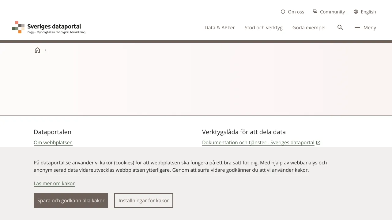 Screenshot of Open Government Sweden website