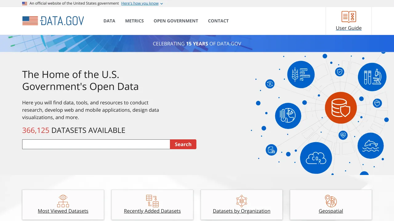 Screenshot of Open Government USA website