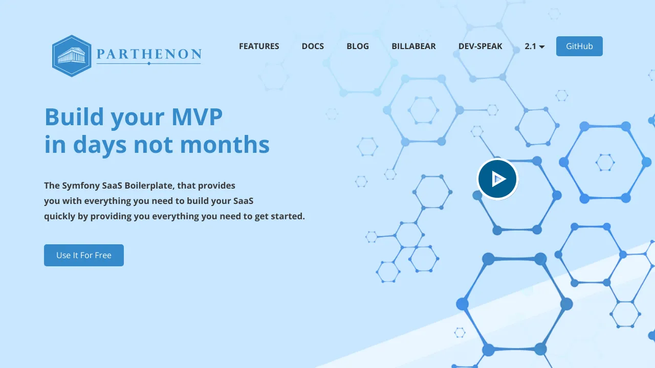 Screenshot of Parthenon website