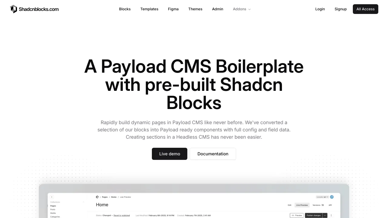 Screenshot of Payblocks website