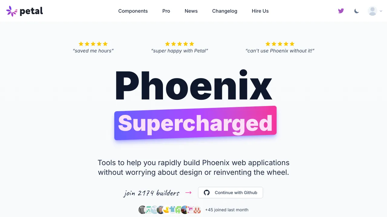 Screenshot of Petal website