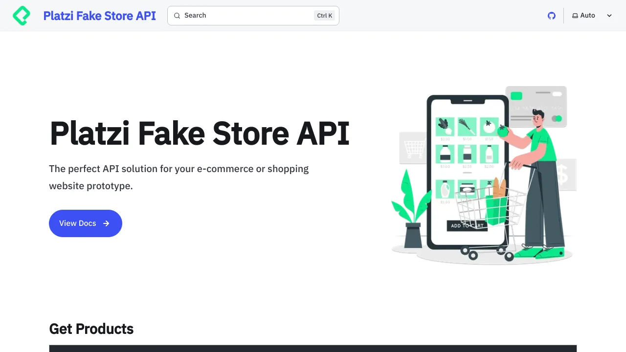 Screenshot of Platzi Fake Store website