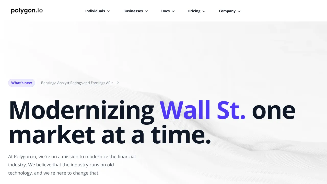 Screenshot of Polygon website