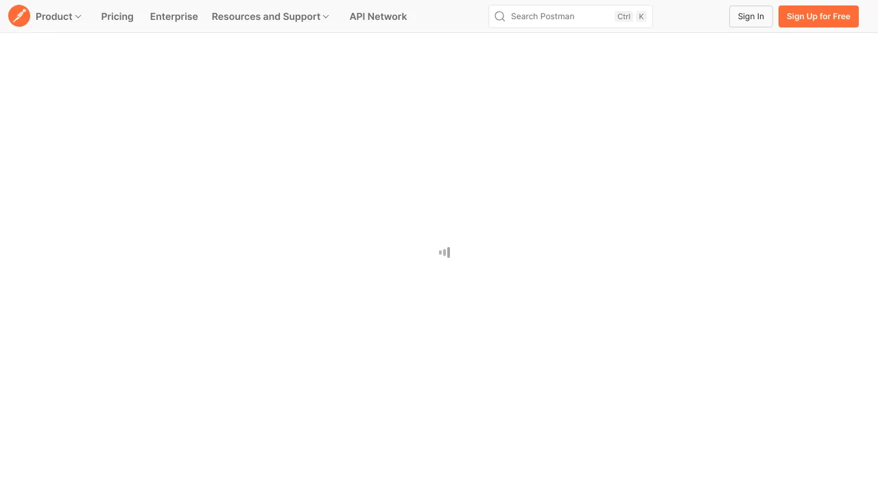 Screenshot of Postman website