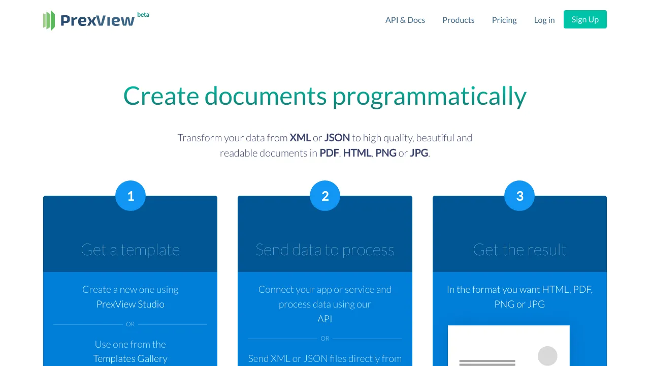 Screenshot of PrexView website