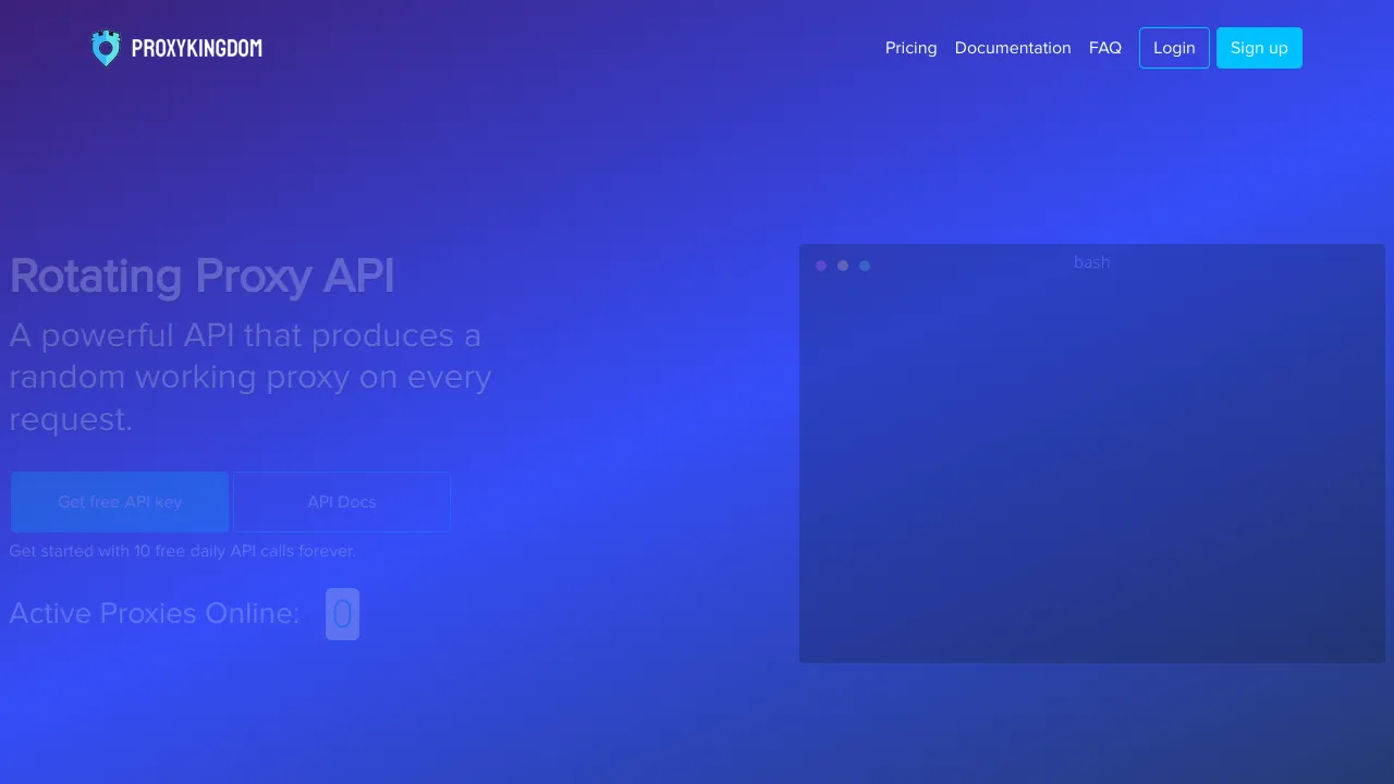 Screenshot of ProxyKingdom website
