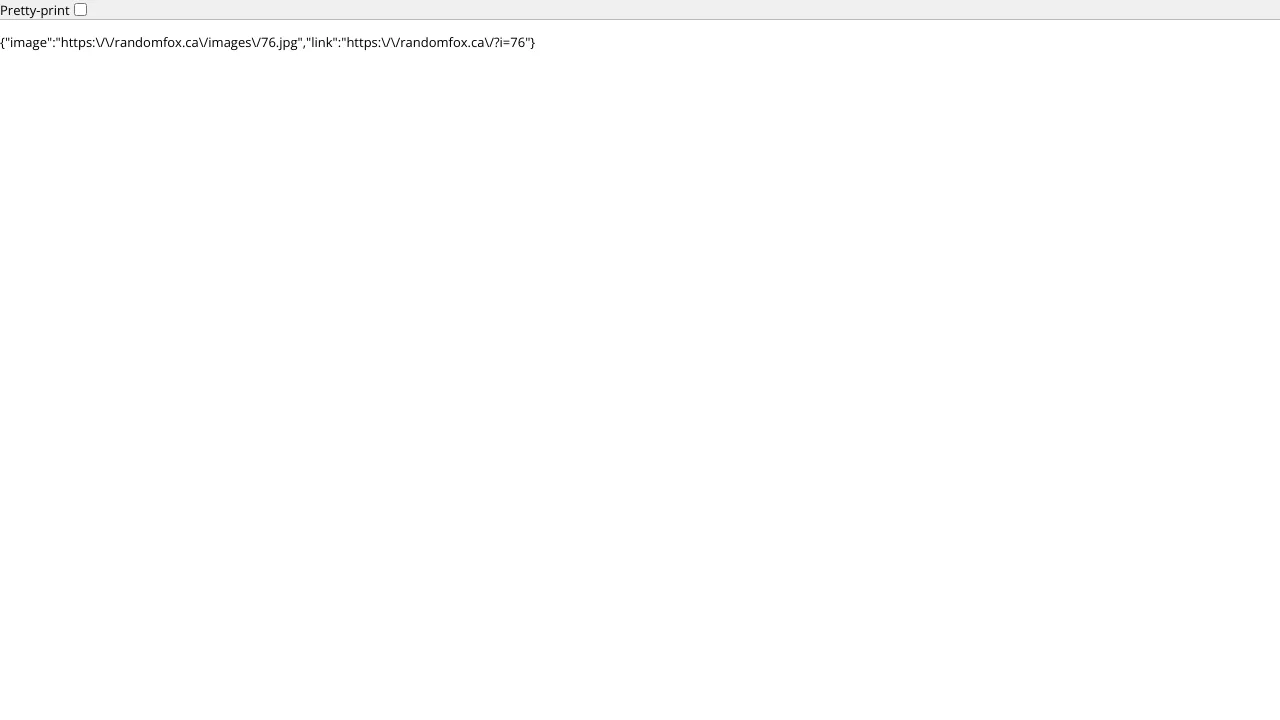 Screenshot of RandomFox website