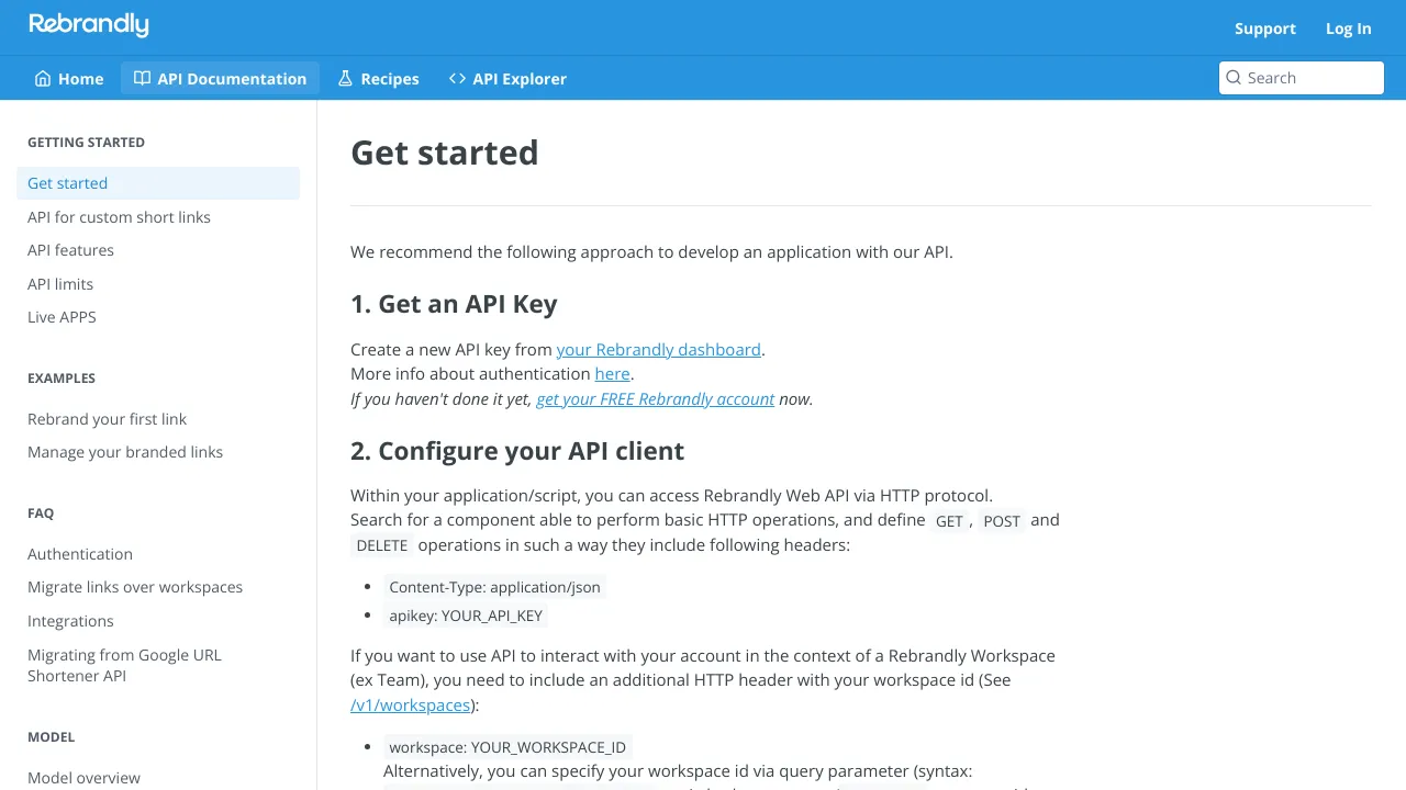 Screenshot of Rebrandly website