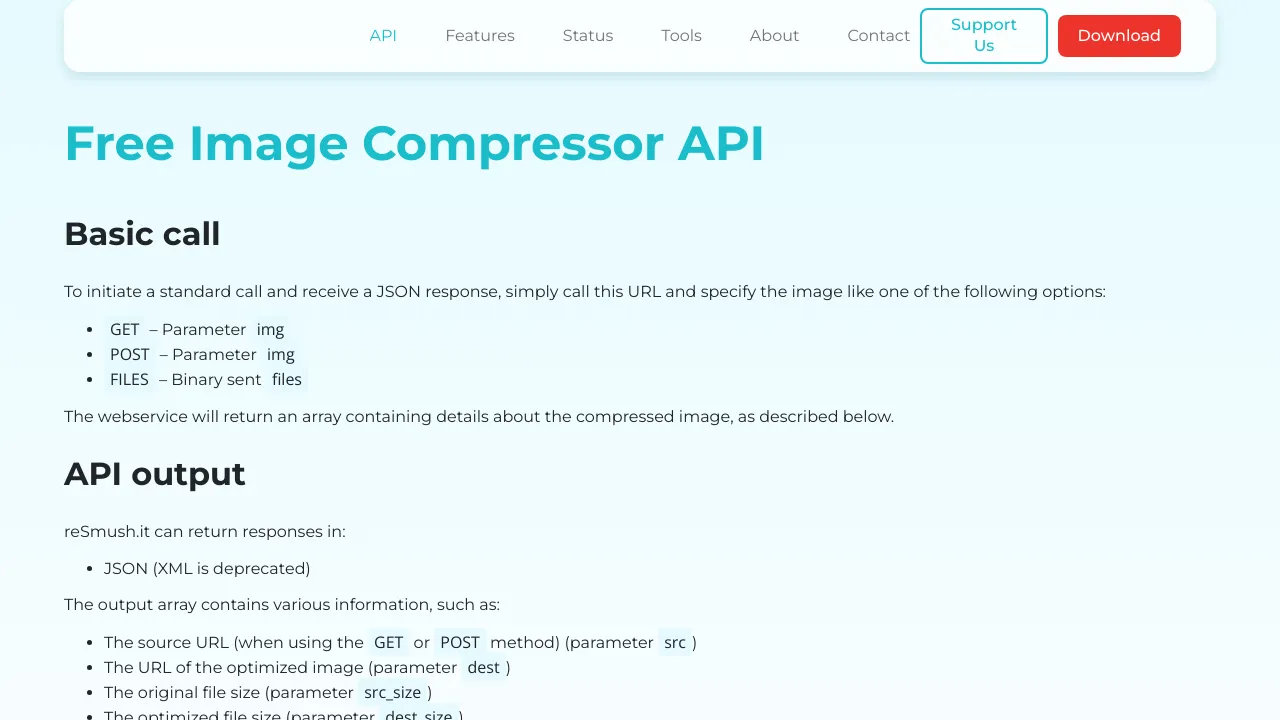 Screenshot of ReSmush.it website